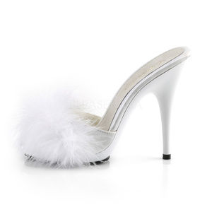 Marabou Fur High Heel Mules Shoes